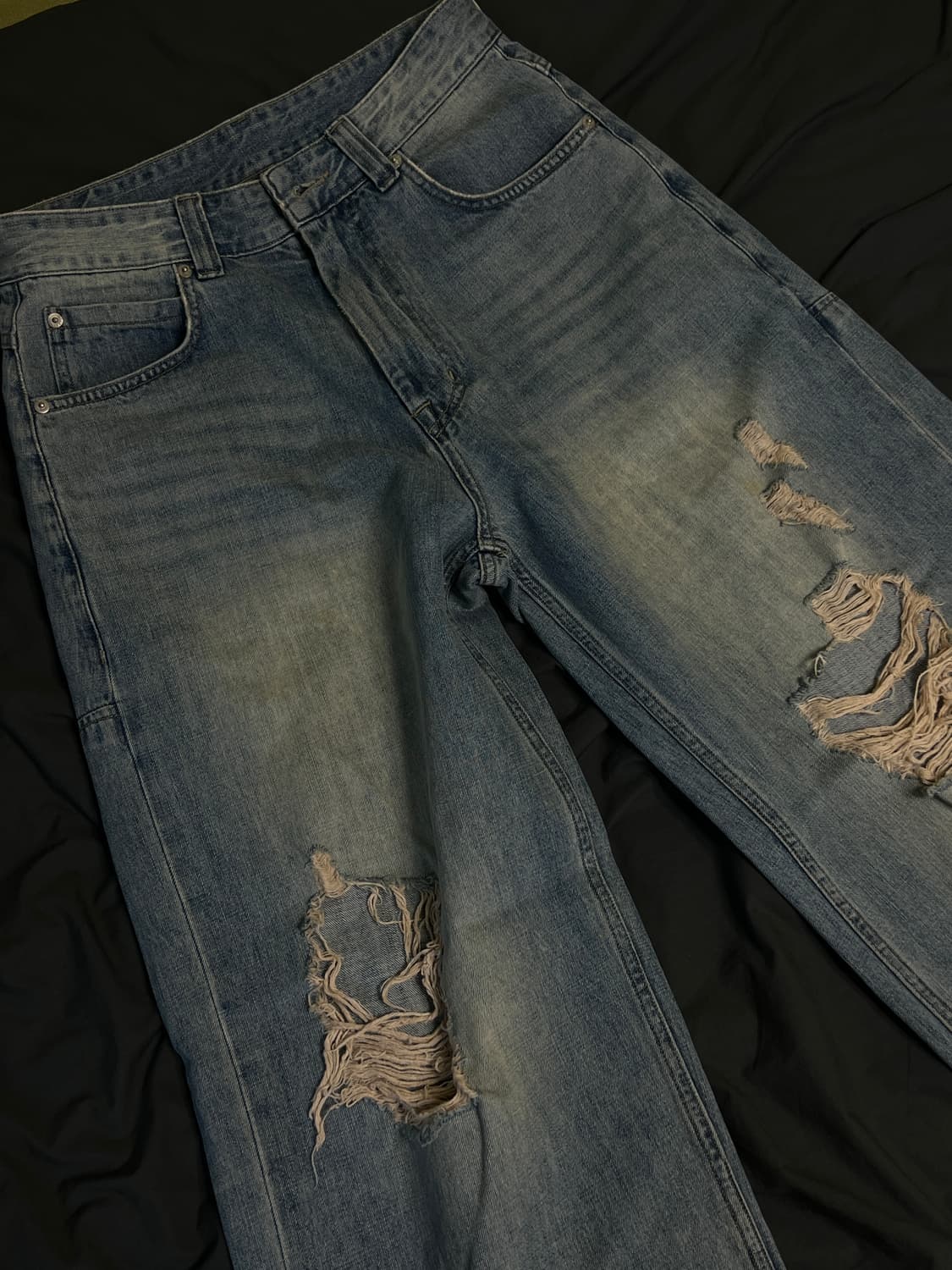 노운 디스트로이드 와이드 데님 상품이미지2