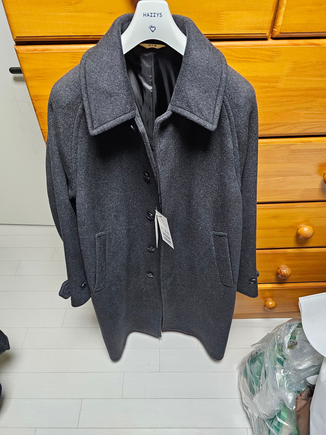 새상품 단종 품절 25FW 히스 헤지스 HIS 차콜 발마칸 코트 상품이미지1