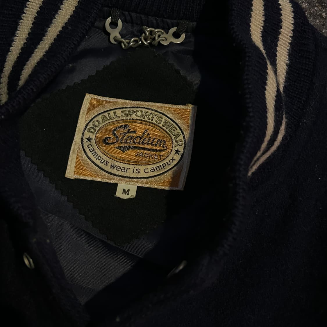 90s 일본빈티지 Stadium 레더 올드스쿨 울 바시티 스타디움 자켓 상품이미지4