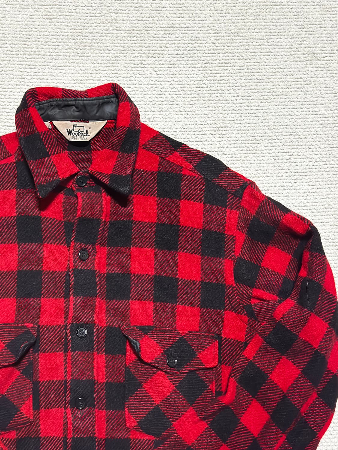 90s USA Woolrich 버팔로체크 울 셔츠자켓 L 상품이미지1