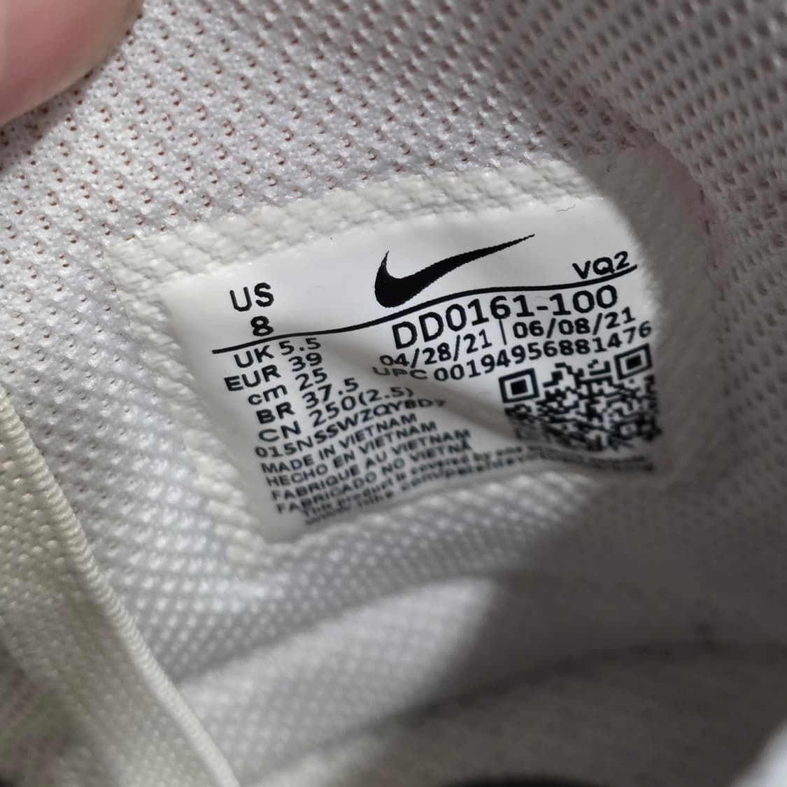 3q-29:나이키 캔버스 하이탑 스니커즈 DD0161-100 (25cm) 상품이미지9