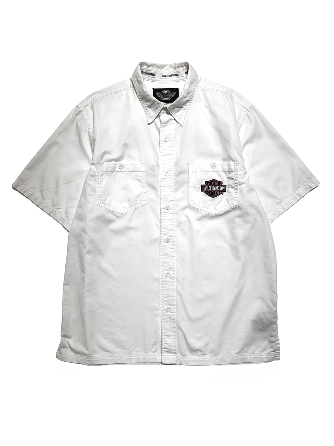 할리데이비슨 플레임 로고 화이트 반팔 셔츠 상품이미지2