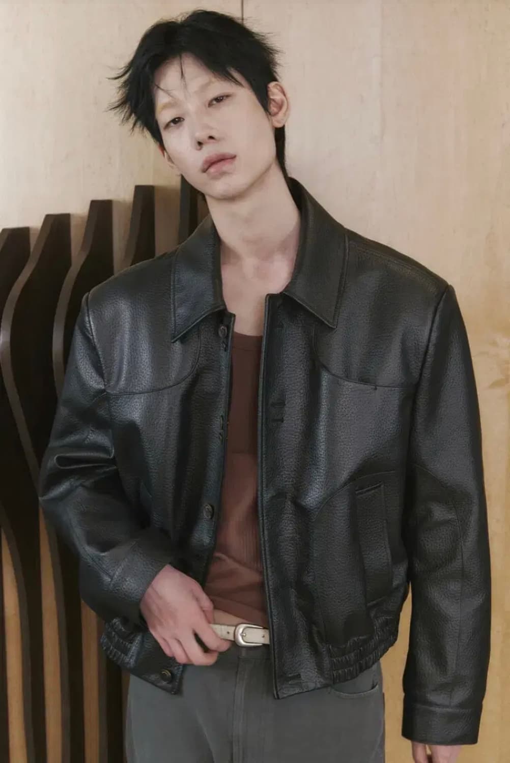 웨이비니스 플로우 레더 자켓 2사이즈 구매합니다. 상품이미지1