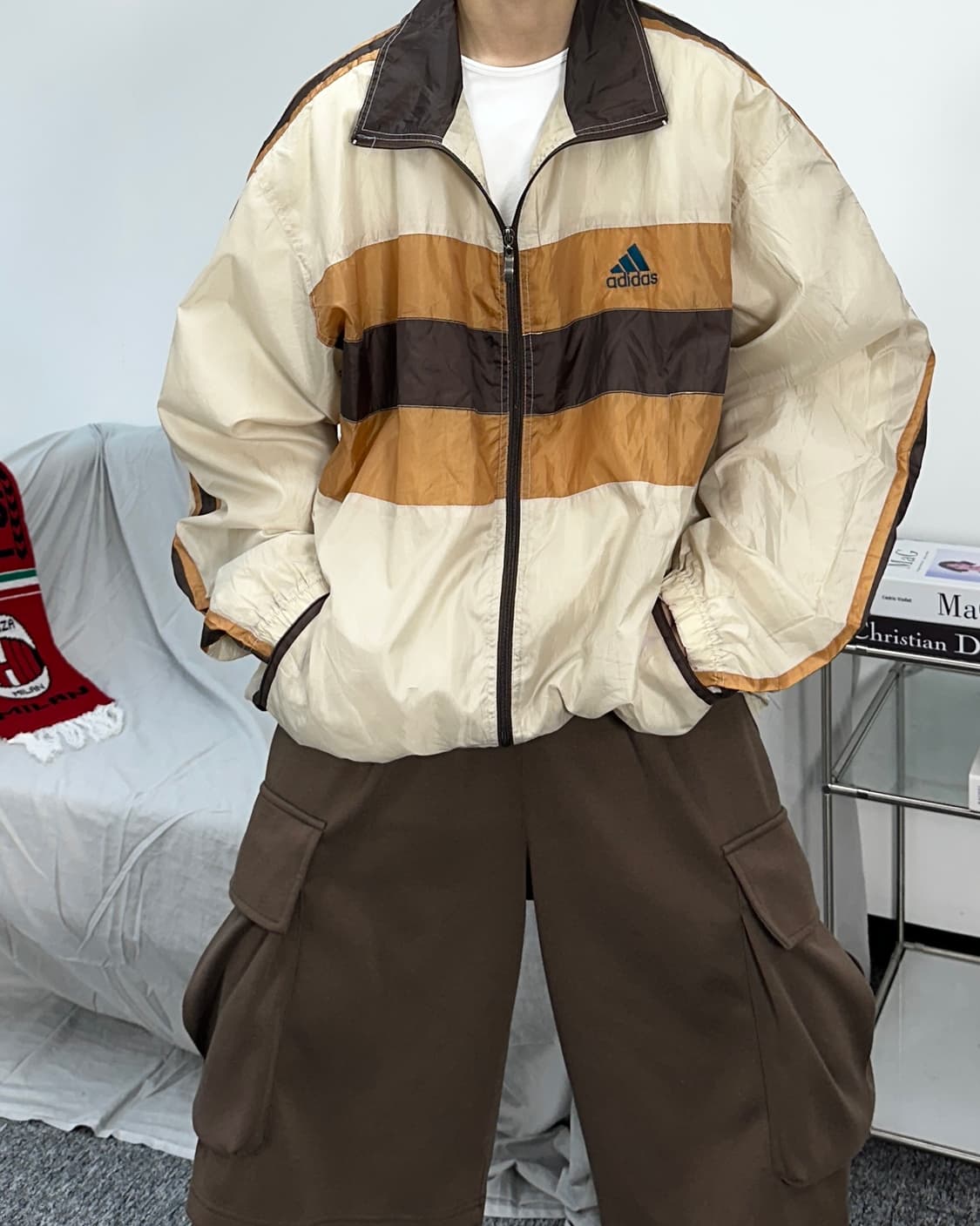 아디다스 00s 베이지 배색 바람막이 상품이미지1