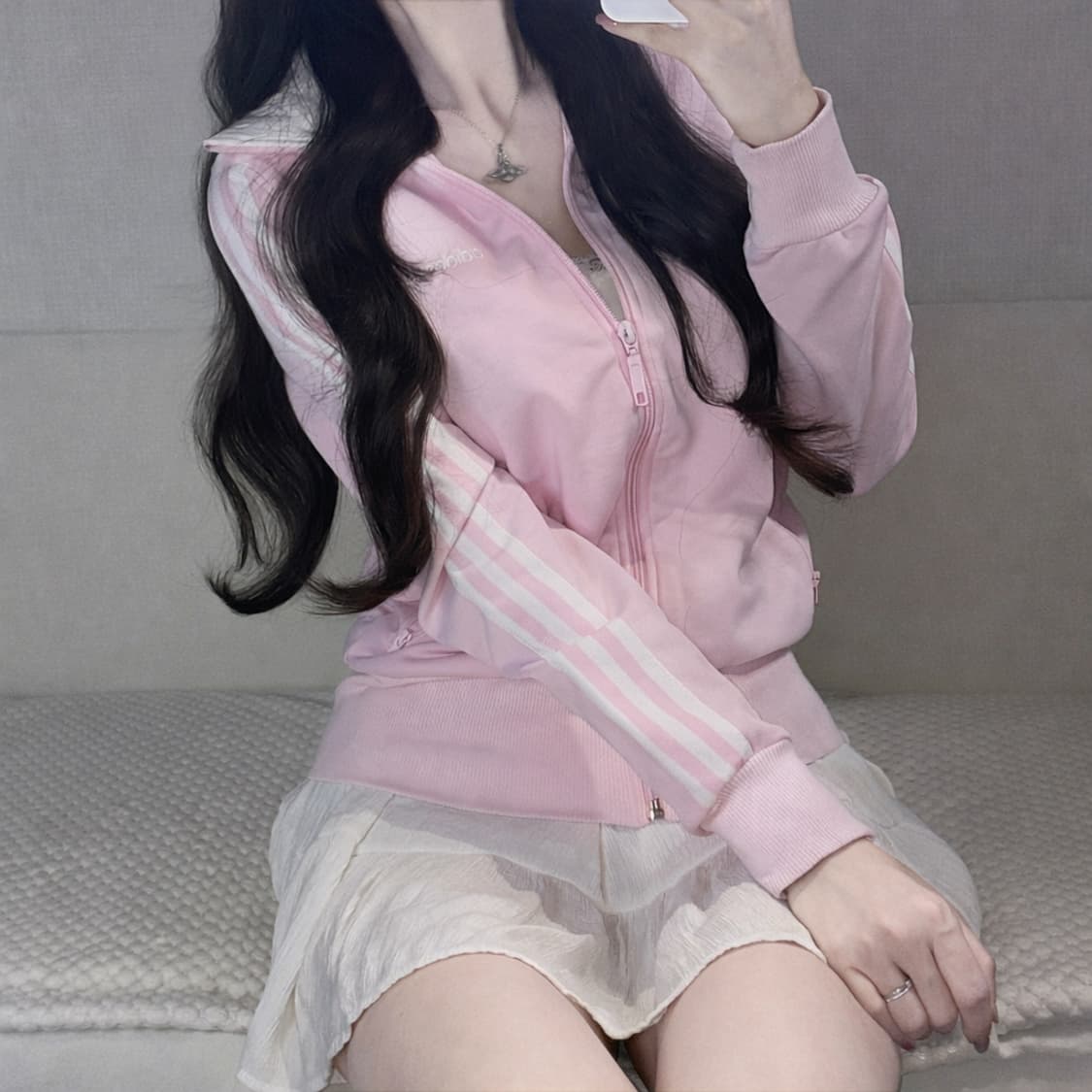 아디다스 대대장급 딸기우유 핑크 트랙탑 85 상품이미지2