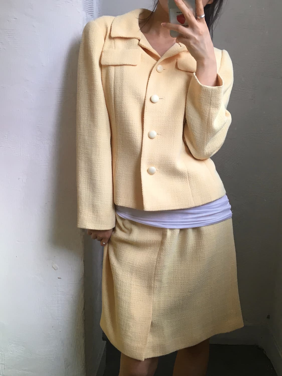 Balenciaga 발렌시아가 90s 옐로우 트위드 셋업 상품이미지1