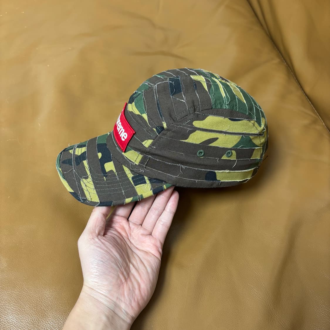 슈프림 캠프캡 모자 박스로고 레이어드 우드랜드 카모 상품이미지4