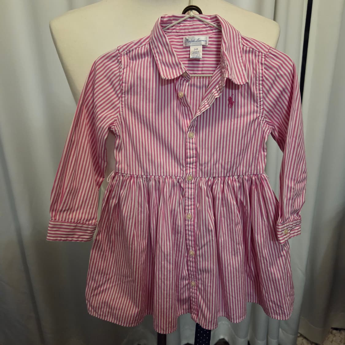 폴로 랄프로렌 핑크 스트라이프 아동 원피스 상품이미지1