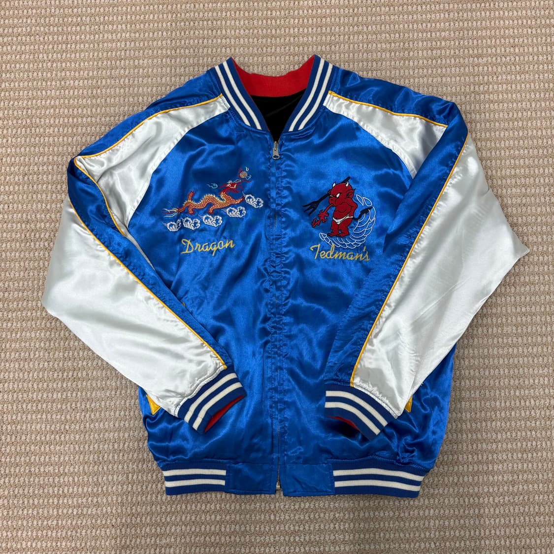 테드 컴퍼니 레드데빌 앤 타이거 벨벳 리버시블 양면 스카잔 상품이미지3