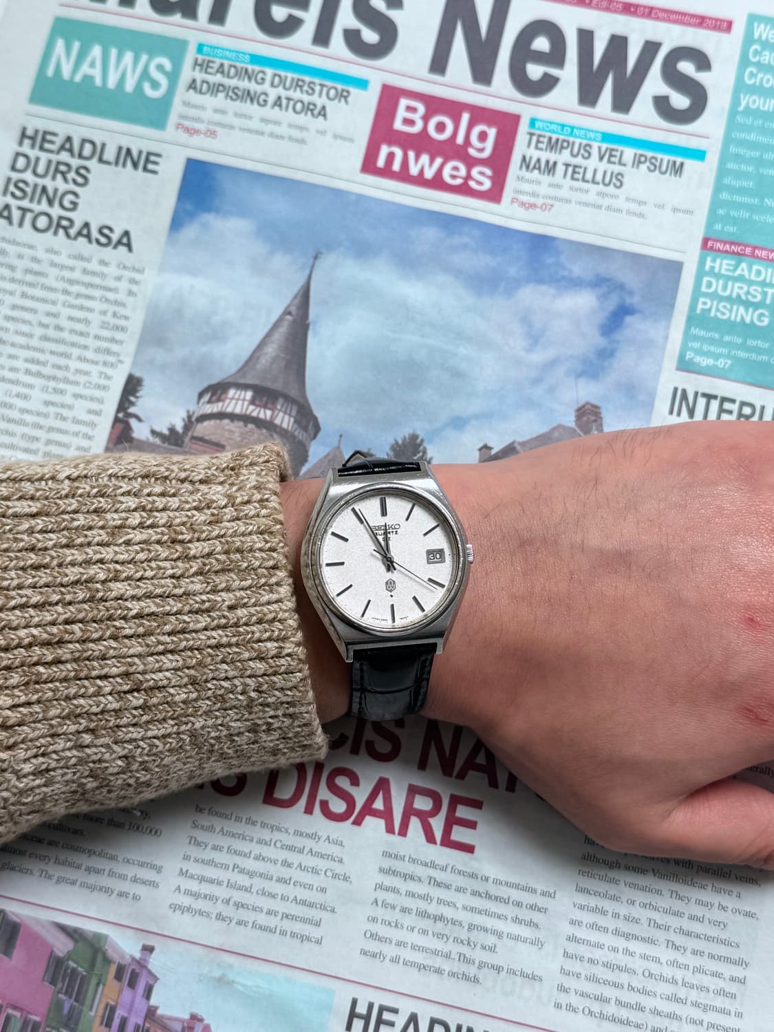 Seiko 세이코 한지(韓紙) 다이얼 Quartz QZ Date 상품이미지5