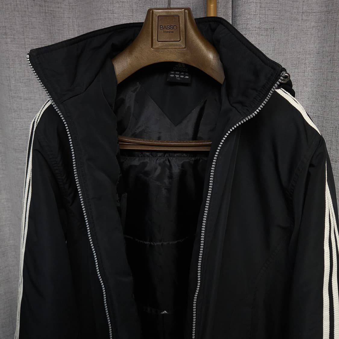 95-100 ) 아디다스 올드스쿨 누빔 후드 바람막이 점퍼 상품이미지4