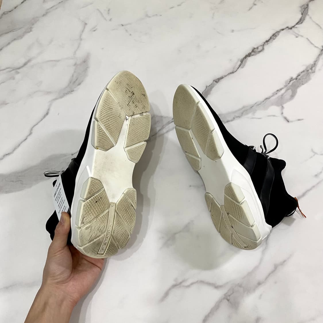 7 프라다 XY 로고 니트 스니커즈 신발 블랙 화이트 풀박스 상품이미지5