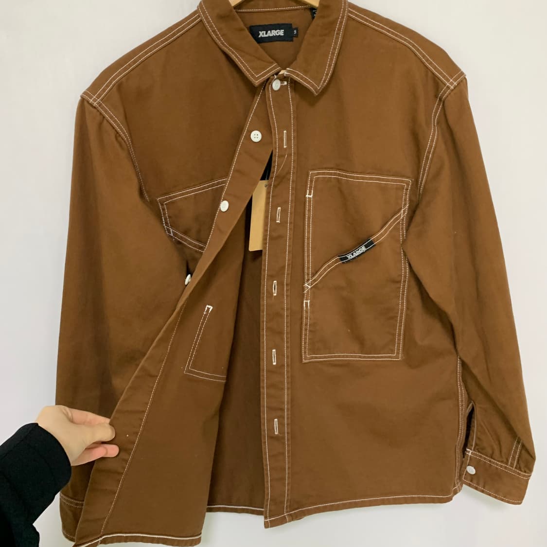 XLARGE 엑스라지 브라운 스티치 셔츠 자켓 스트릿 아메카지 00s 상품이미지7