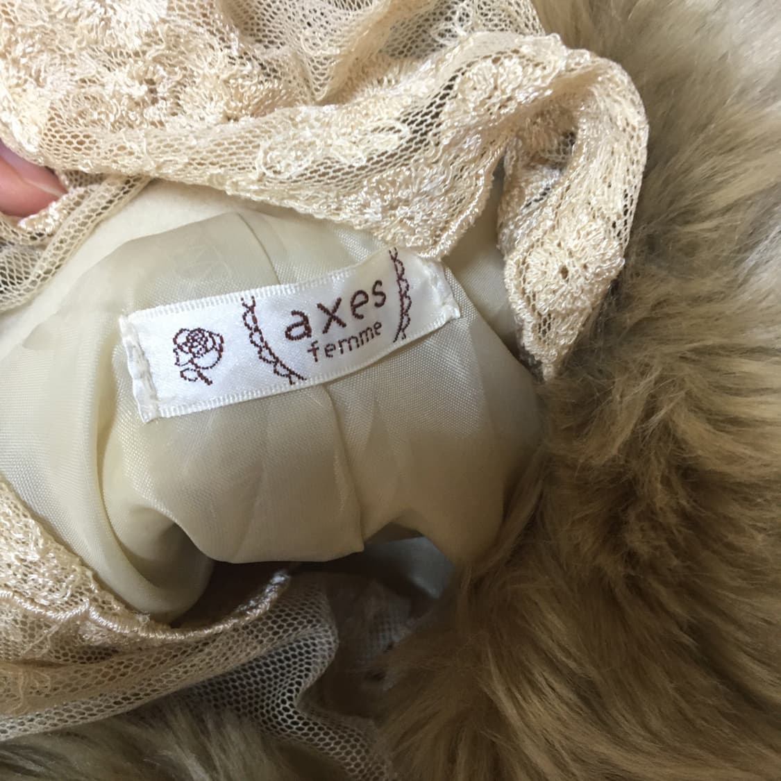 빈티지 엑시즈팜 라떼갸루 레이스 퍼 코트 빈티지 모리걸 상품이미지3