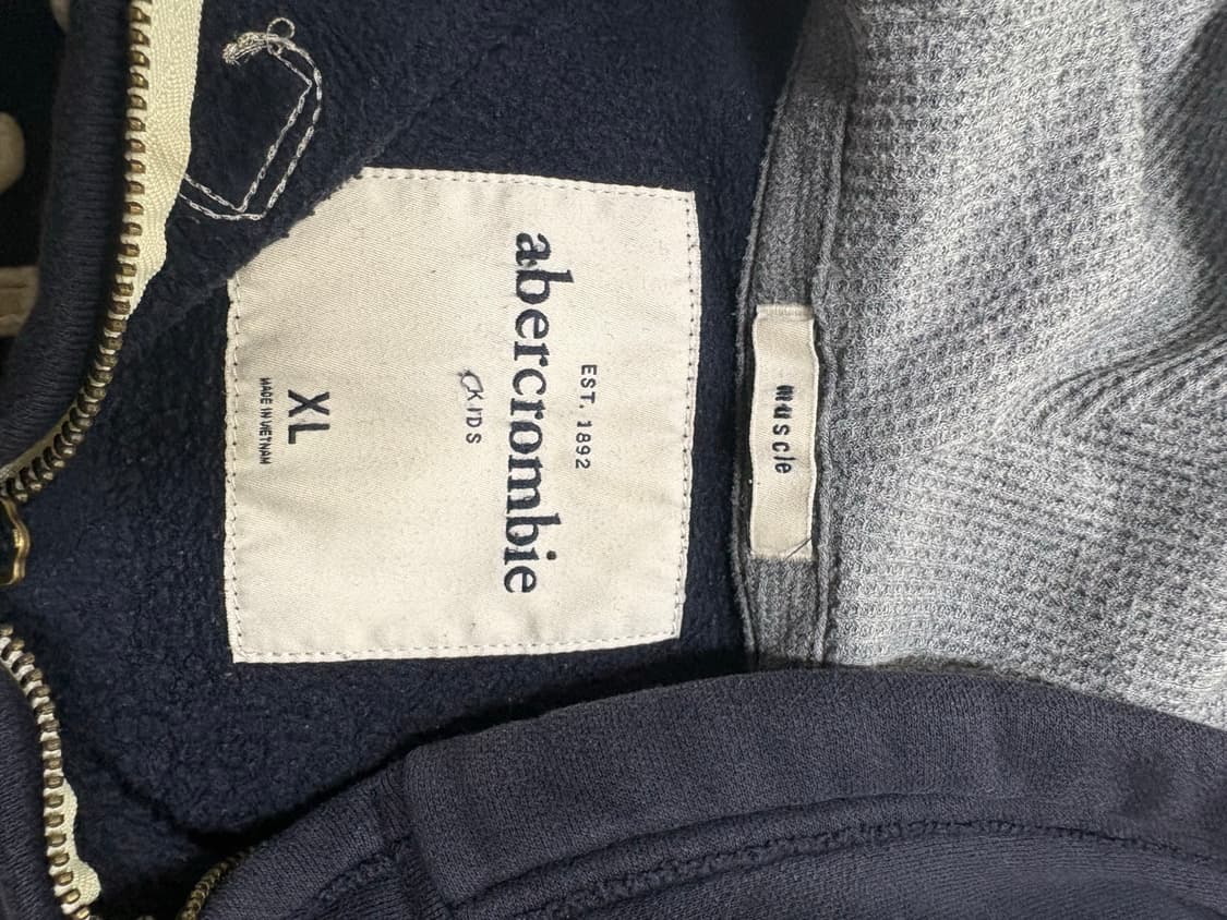 아베크롬비 딱붙핏 후드집업 네이비 상품이미지2