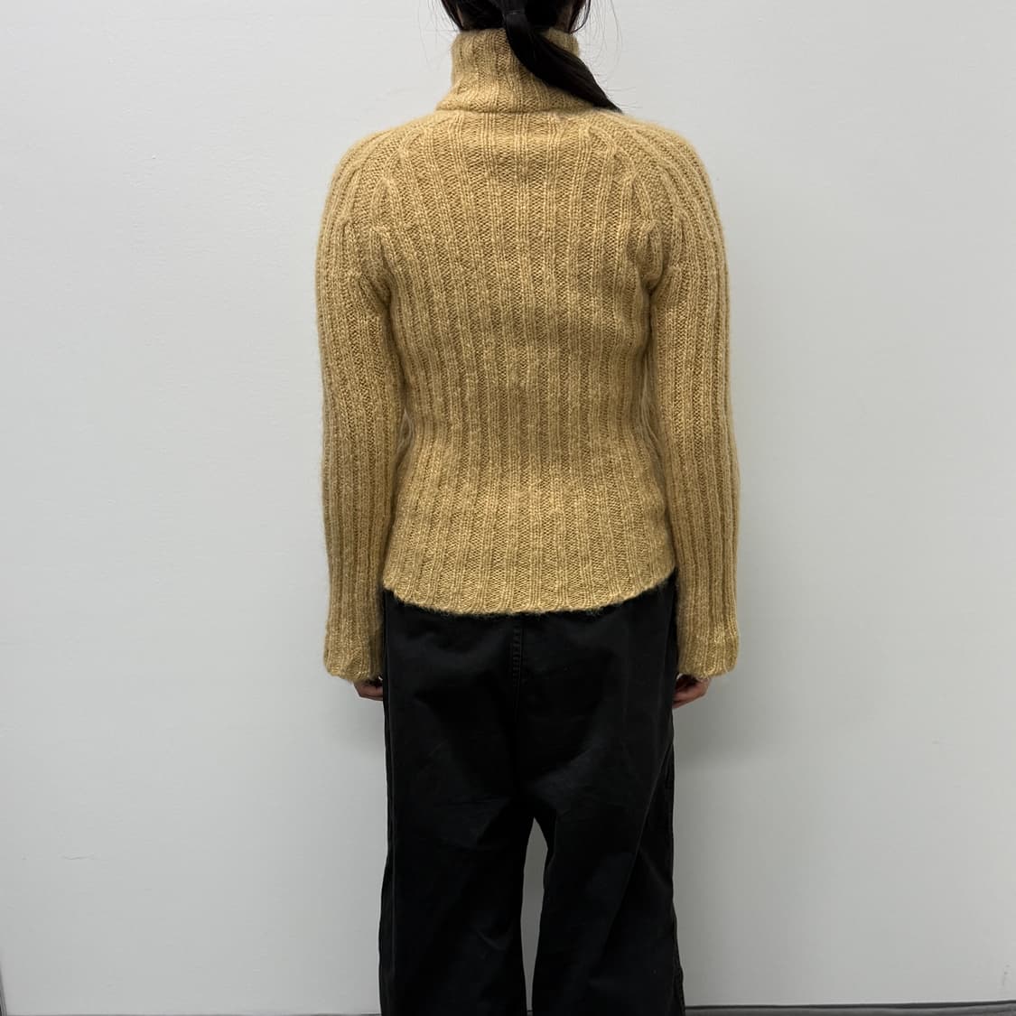 High neck fur panel knit jacket 상품이미지3