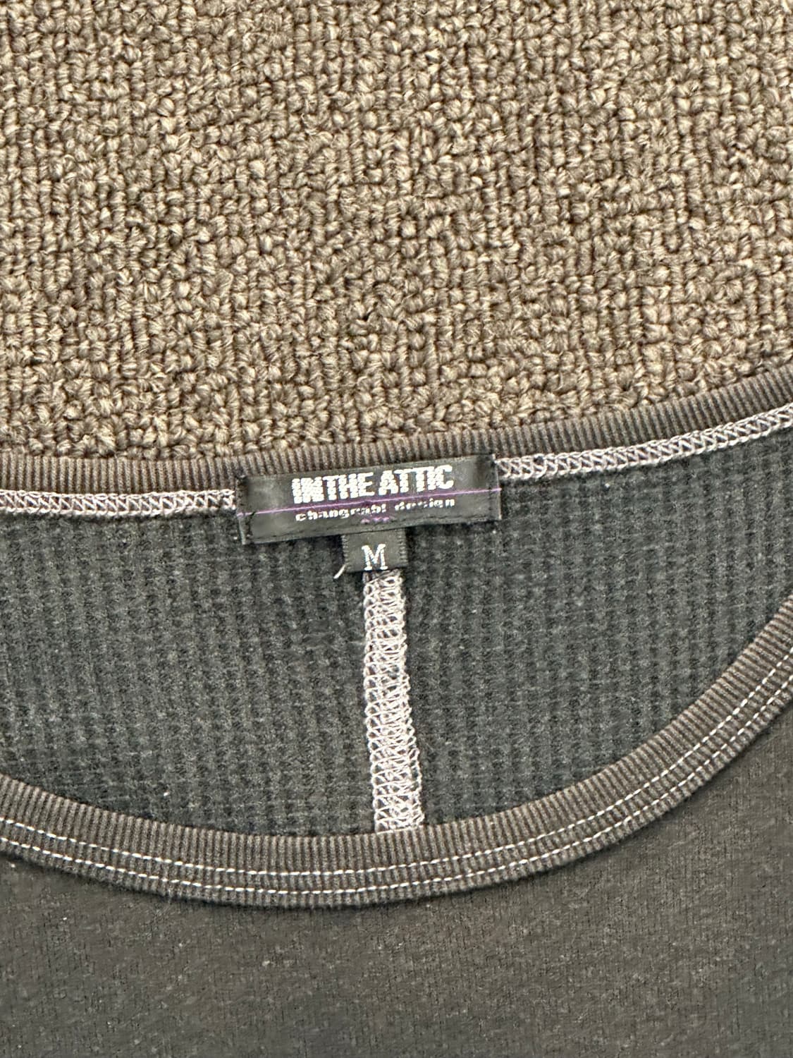 M)In the Attic vintage 여성 와플 레이어드 7부 롱슬리 상품이미지5