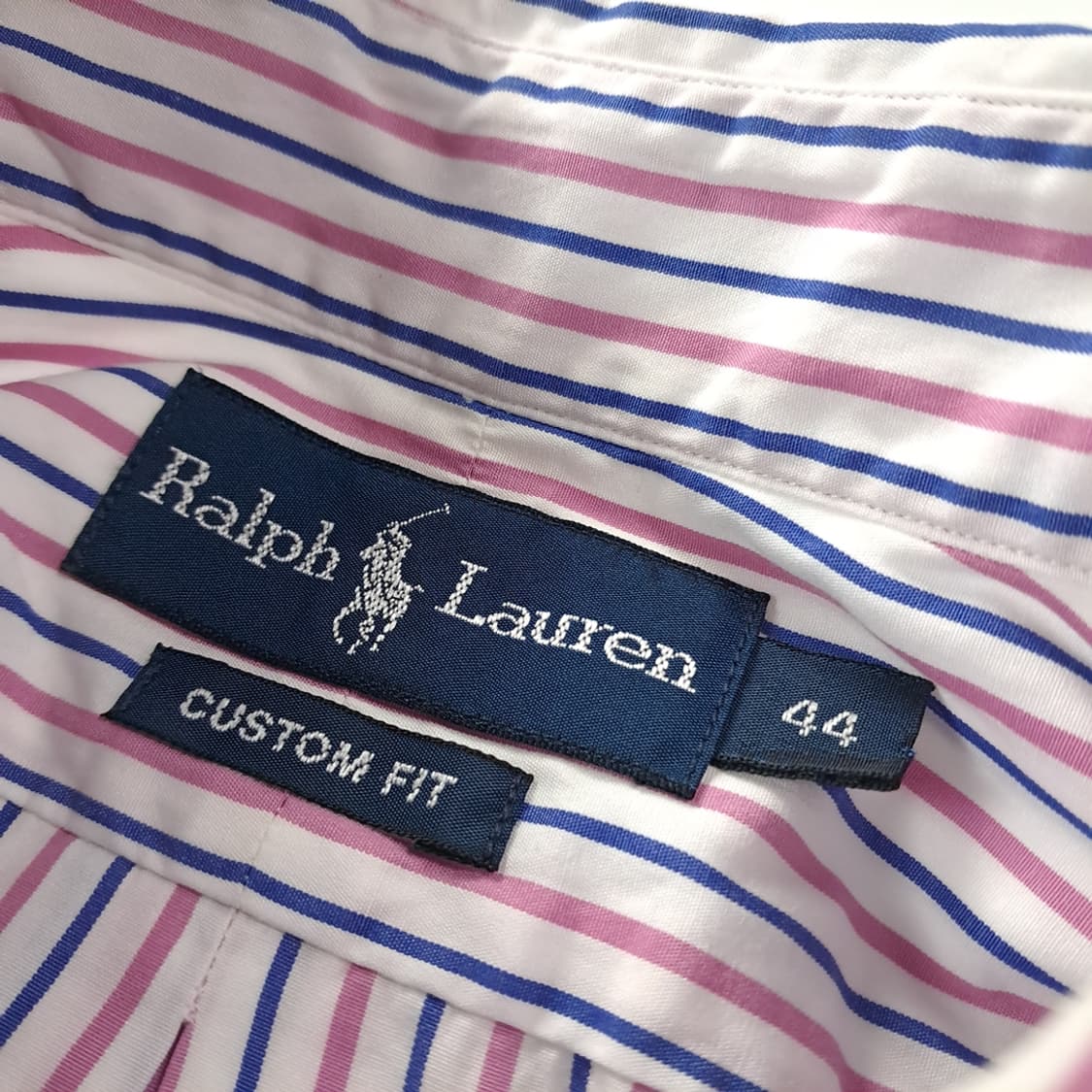 CK211 L 폴로 00s 홍콩판 네이비 핑크 스트라이프 반팔 셔츠 남 상품이미지3