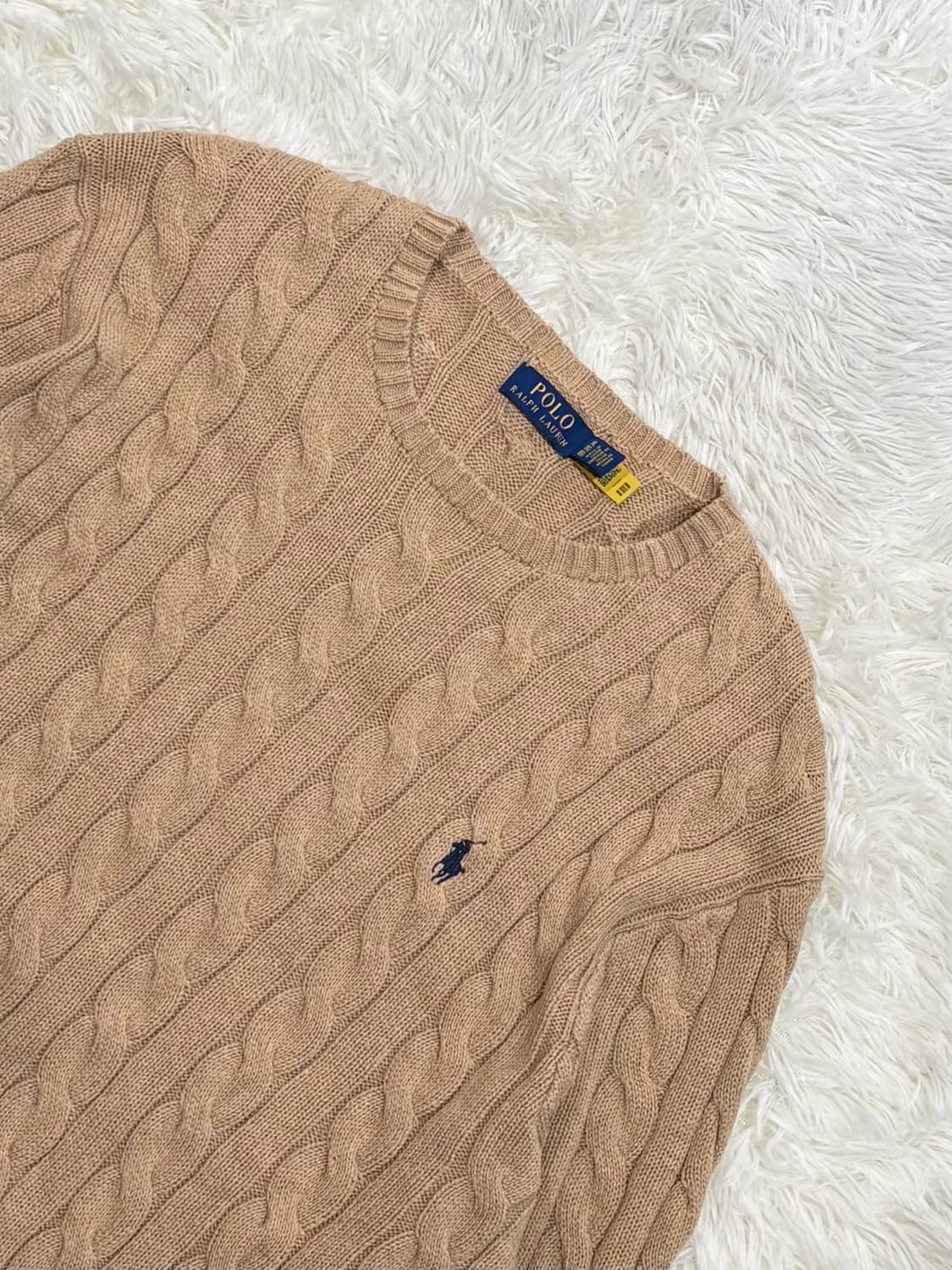 폴로랄프로렌 qr 네이비포니 베이지 케이블 니트 상품이미지4
