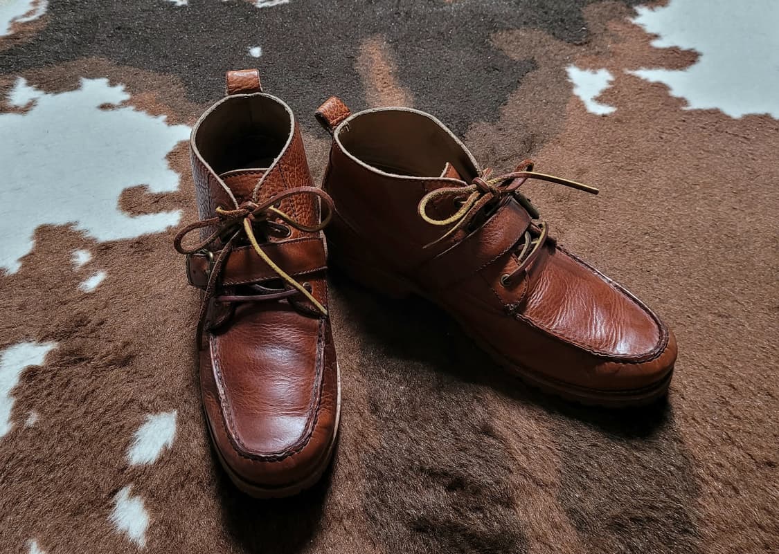 폴로 랄프로렌 남성용 브라운 레더 앵글 부츠(11D) 상품이미지1