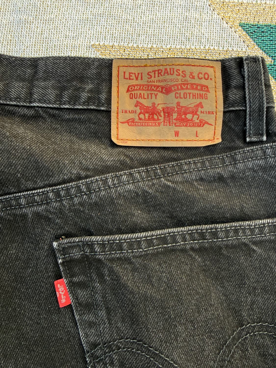 리바이스 505 흑청 36/30 지퍼플라이 상품이미지2