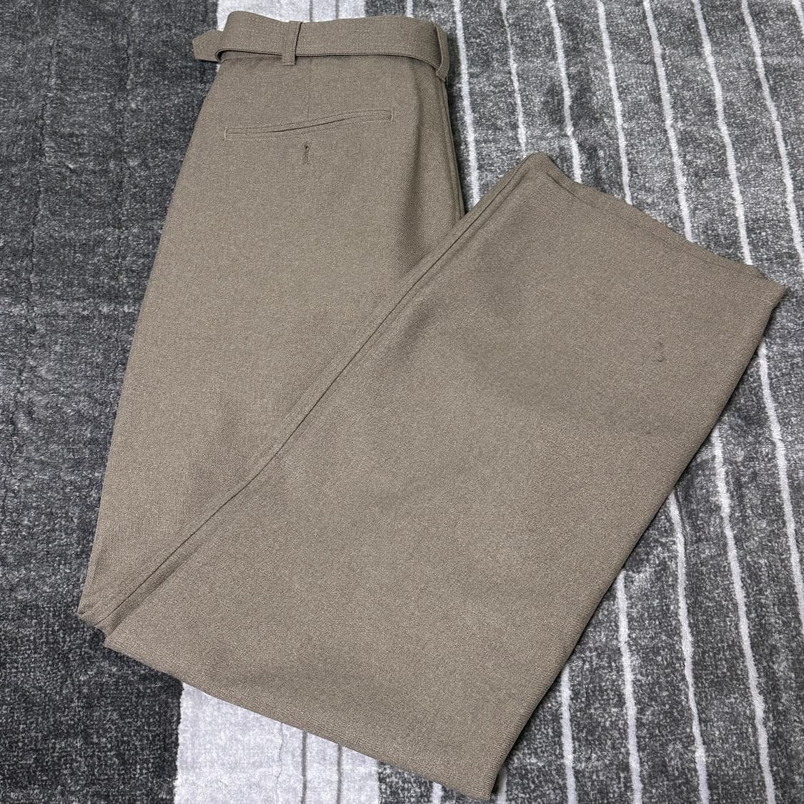 인사일런스 벨티드 2턱 슬랙스 멜란지 상품이미지3