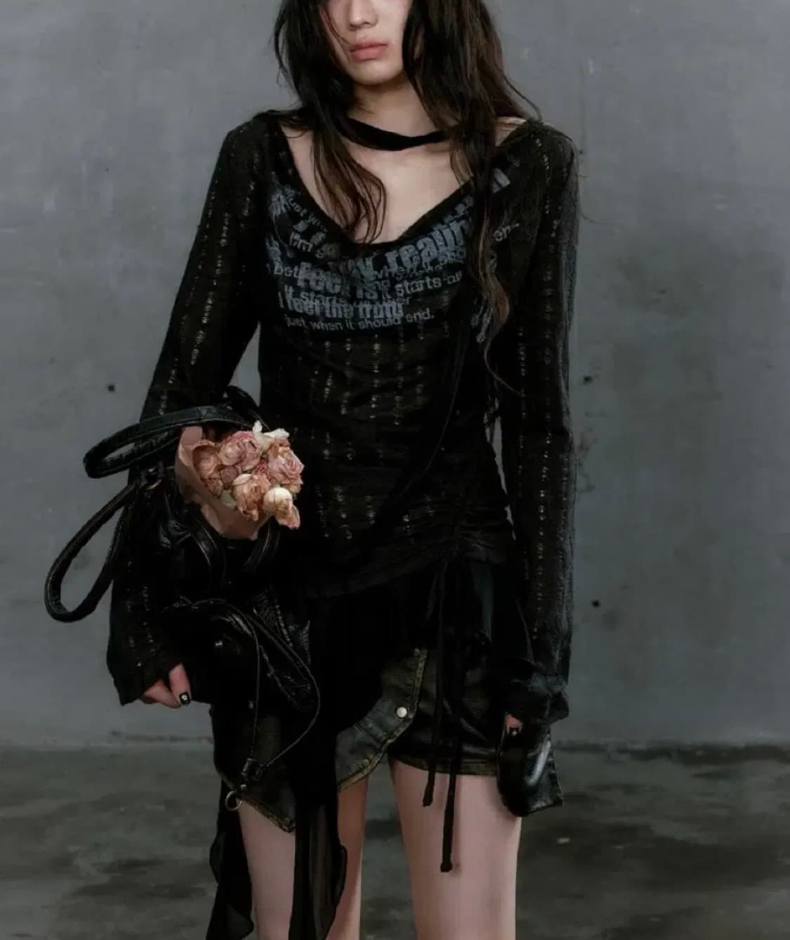 shopcor Cest Nous Print Knit top 상품이미지1