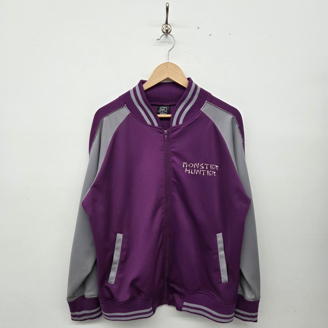 빈티지 퍼플 배색 야구 점퍼 남성XL 상품이미지1