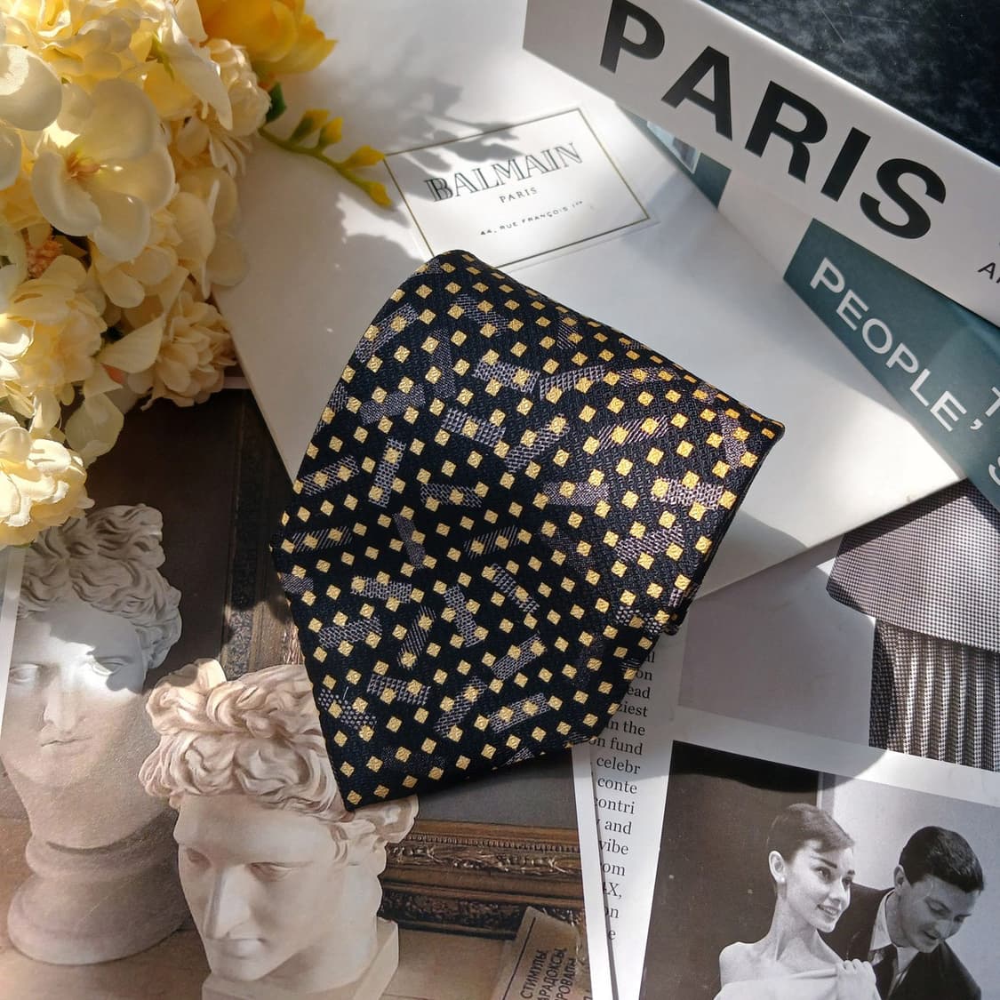 피에르 발망 넥타이 블랙 패턴 A+등급 E894
 상품이미지4