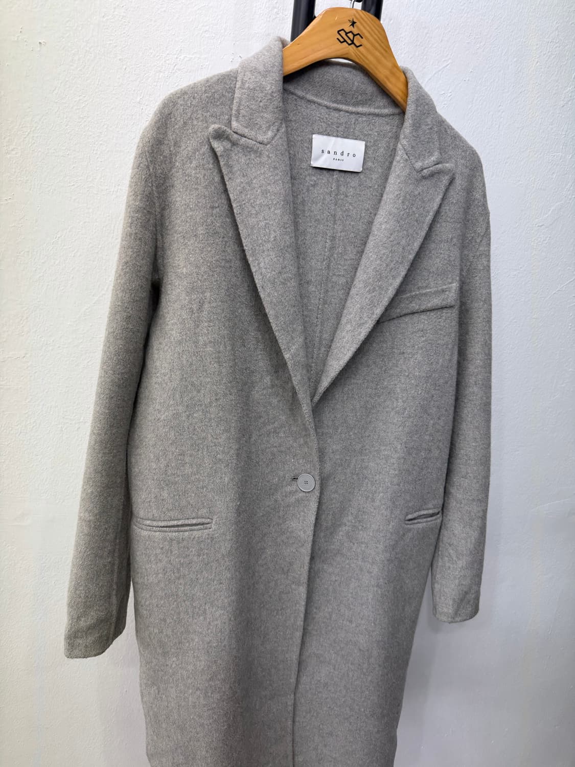 정품) 산드로 여성 간절기 그레이 코트 36 상품이미지2