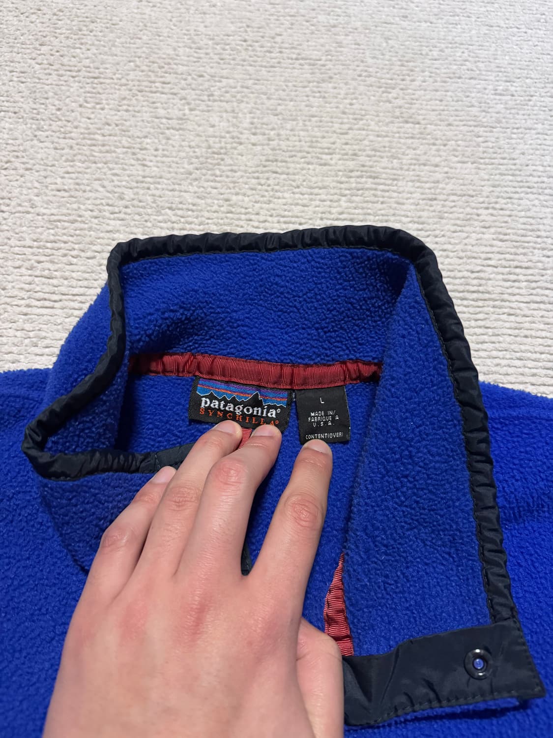 90s USA Patagonia Synchilla Snap-T 블루 L 상품이미지3