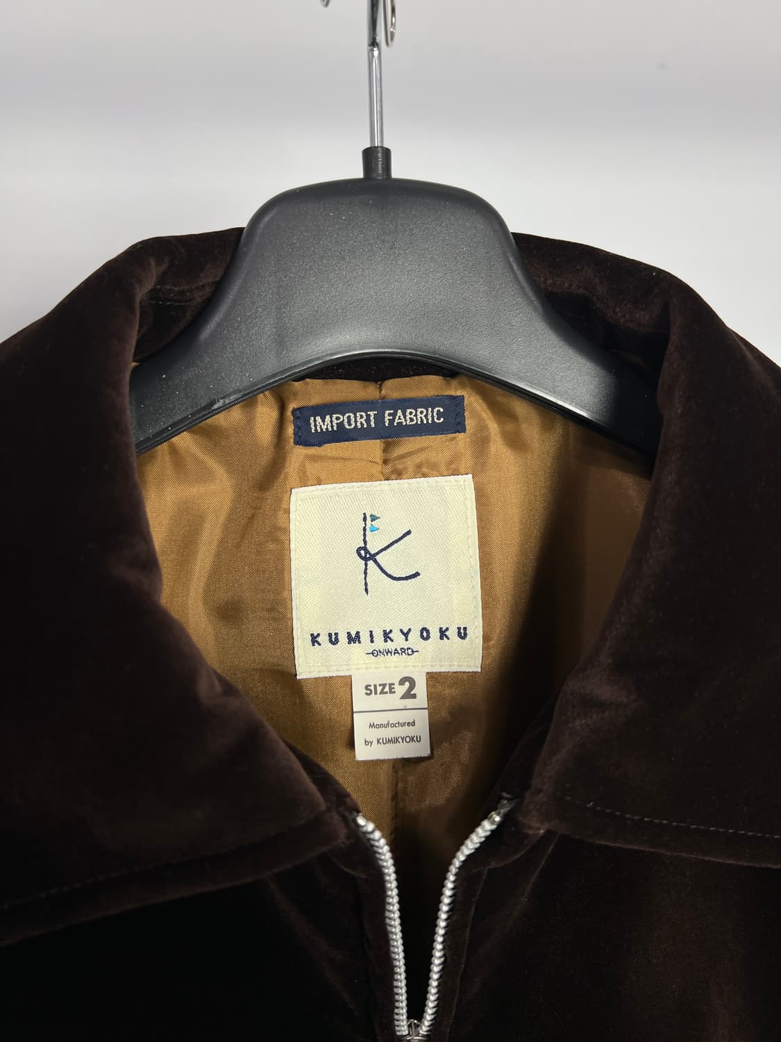 KUMIKYOKU 벨벳 집업 자켓 상품이미지3