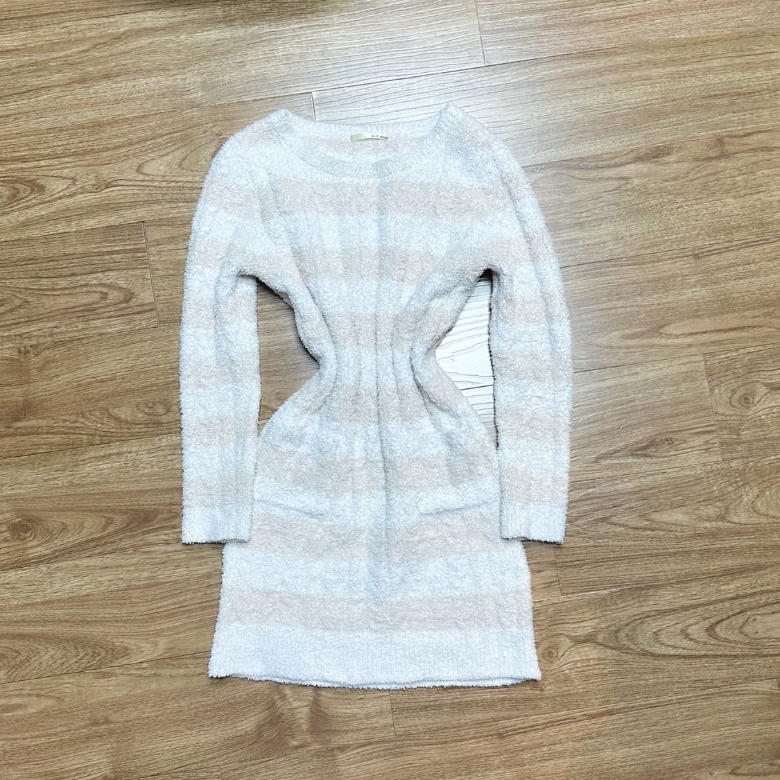 빈티지 라떼 스트라이프 니트 원피스 히메갸루 로걀 발레코어 모리걸 고딕 상품이미지1