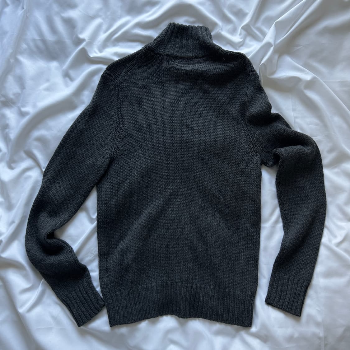 빈티지 울 풀집업 차콜 니트 가디건 상품이미지7