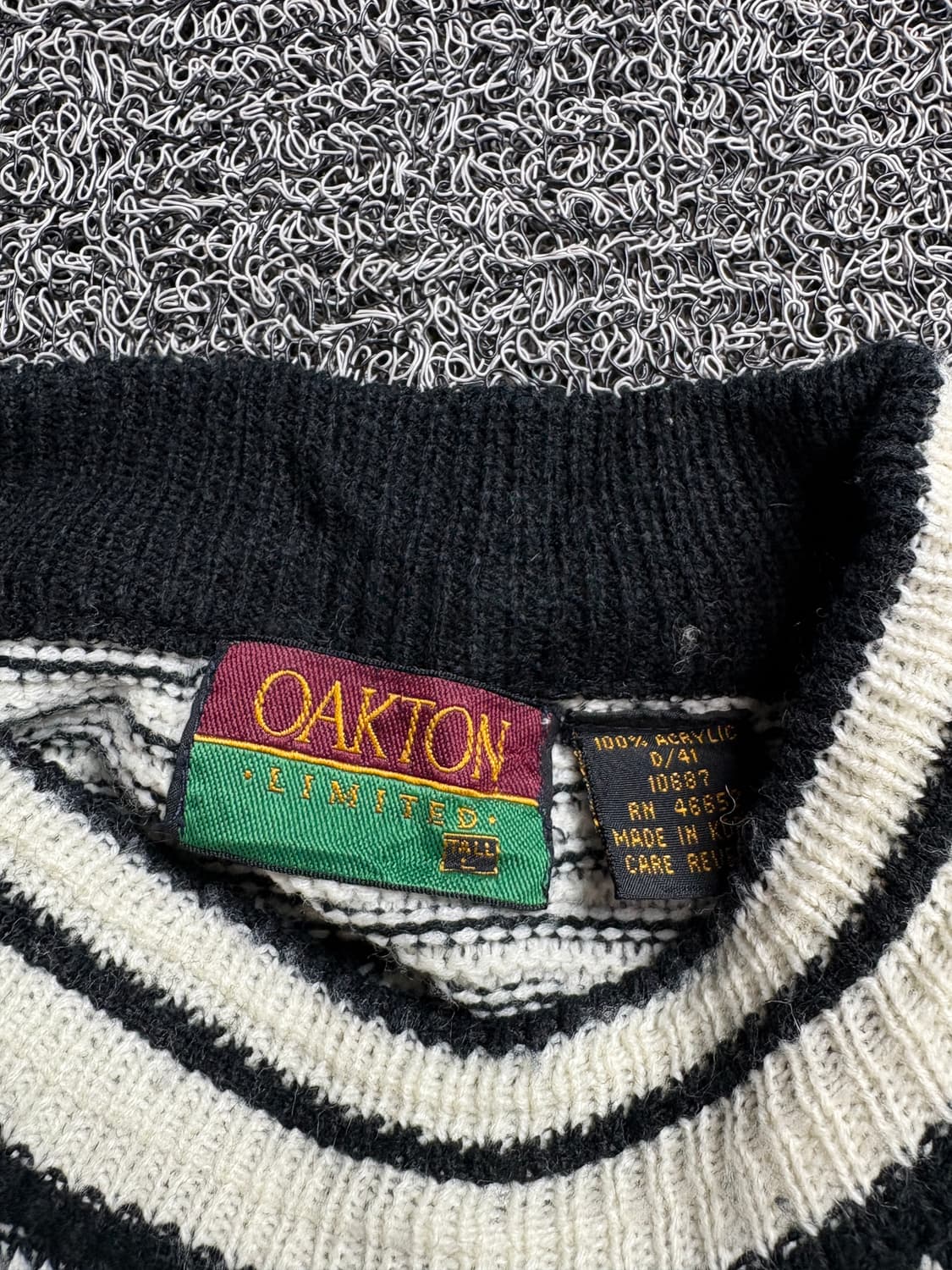 OAKTON 아카이브 빈티지 패턴 박시핏 스웨터 2130 상품이미지3