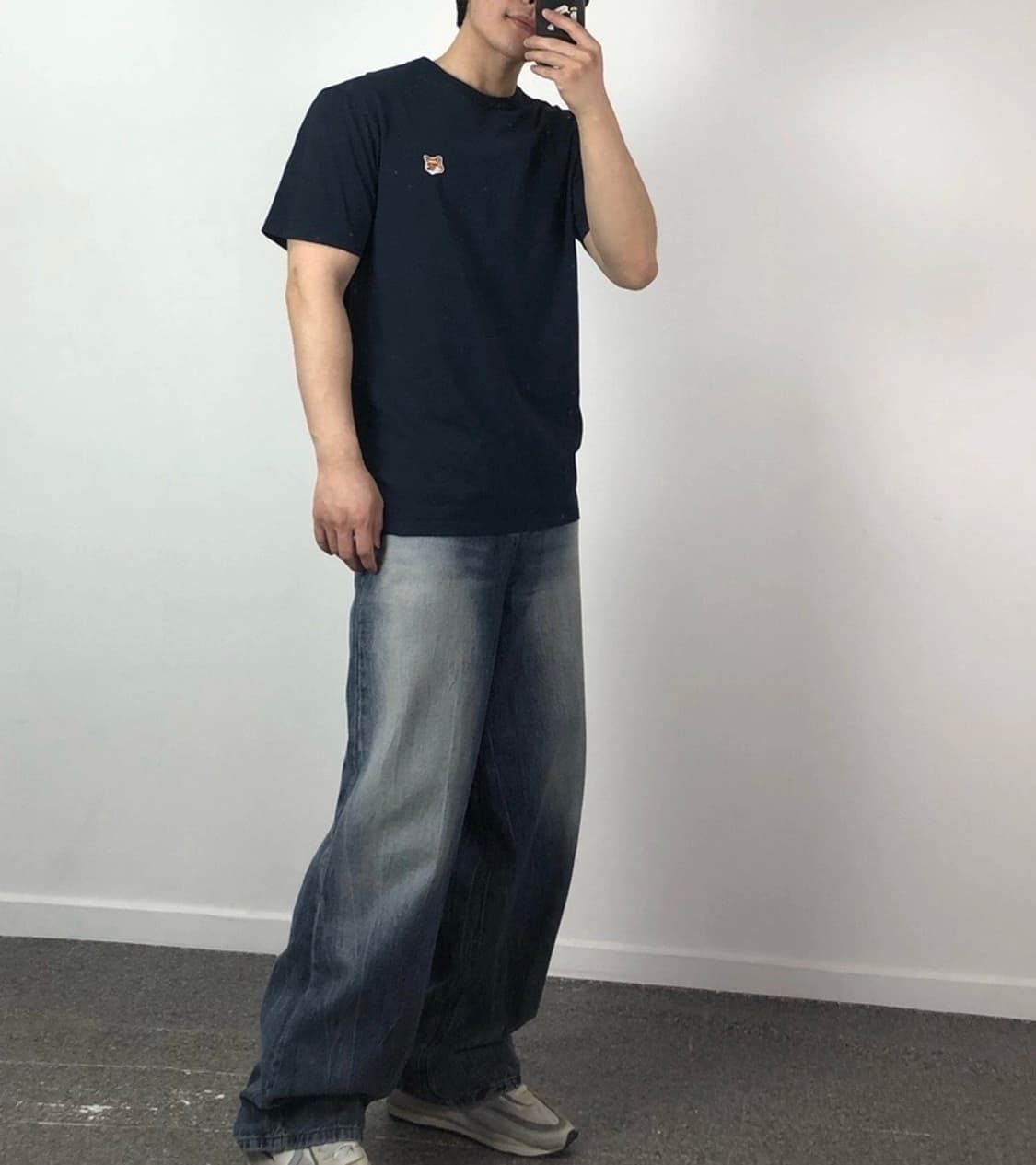 메종키츠네 정품 폭스헤드 반팔 네이비 상품이미지1