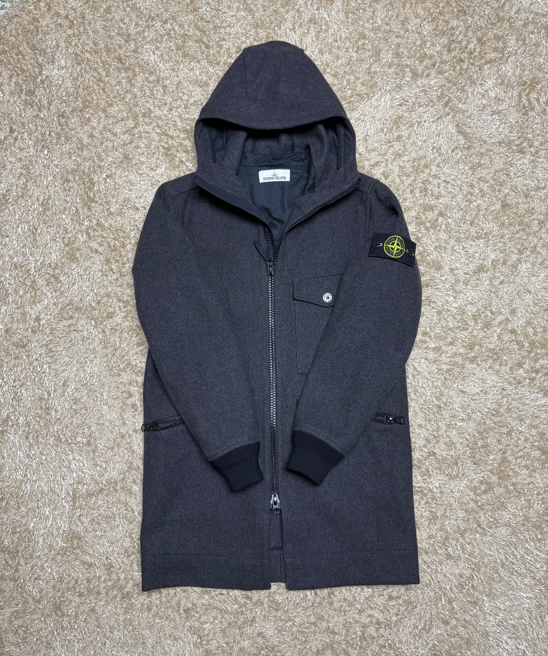 스톤아일랜드 파노펠트 울 코트 후드 자켓 상품이미지2