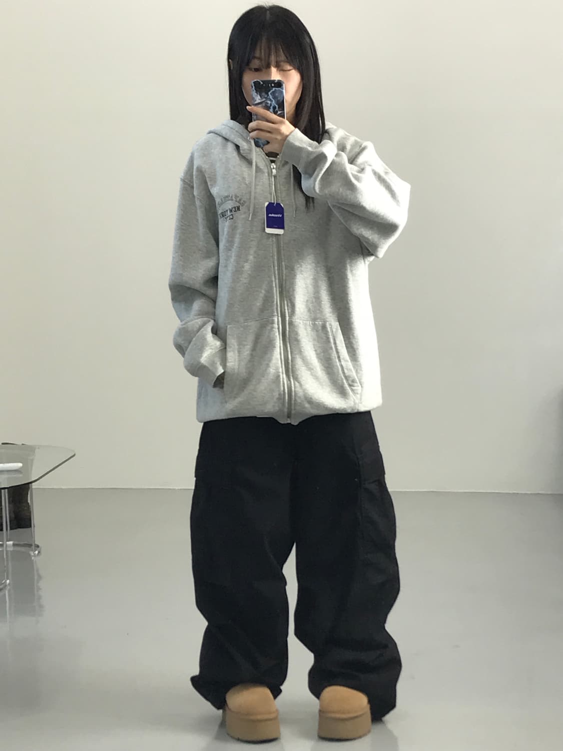 갭 뉴욕시티 프린팅 그레이 후드집업 상품이미지3