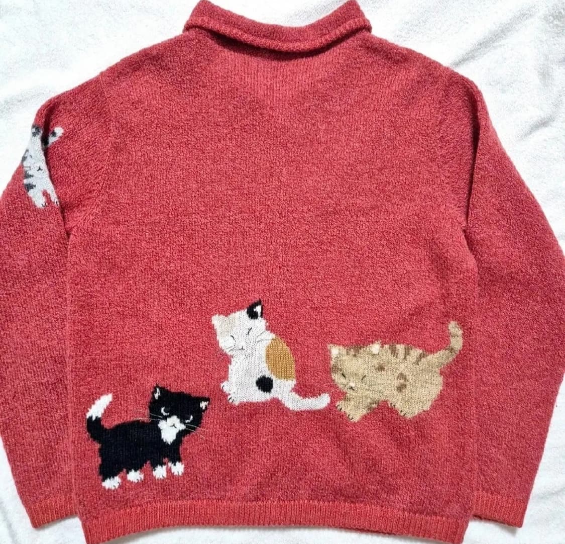 레드 고양이 가디건🐱 상품이미지1