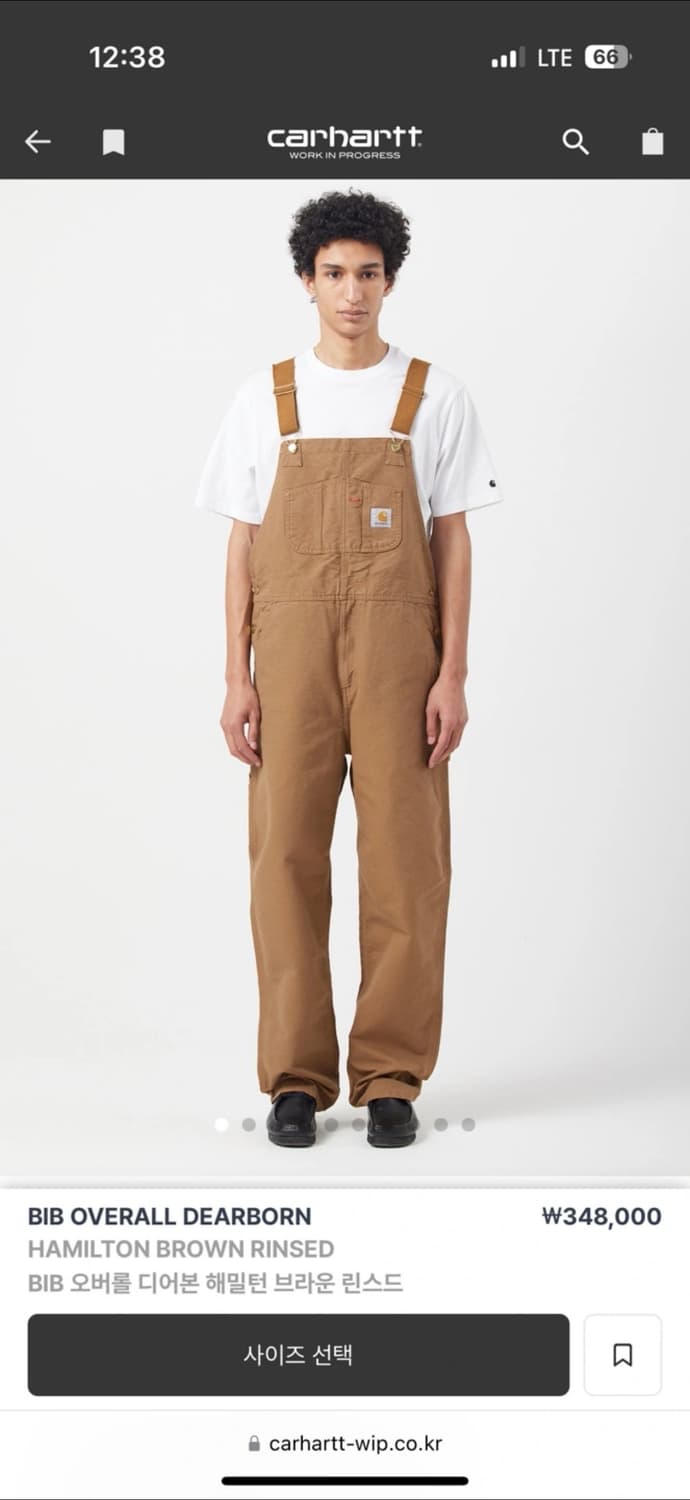 칼하트 BIB 오버롤 디어본 해밀턴 브라운 린스드 (멜빵) 상품이미지3