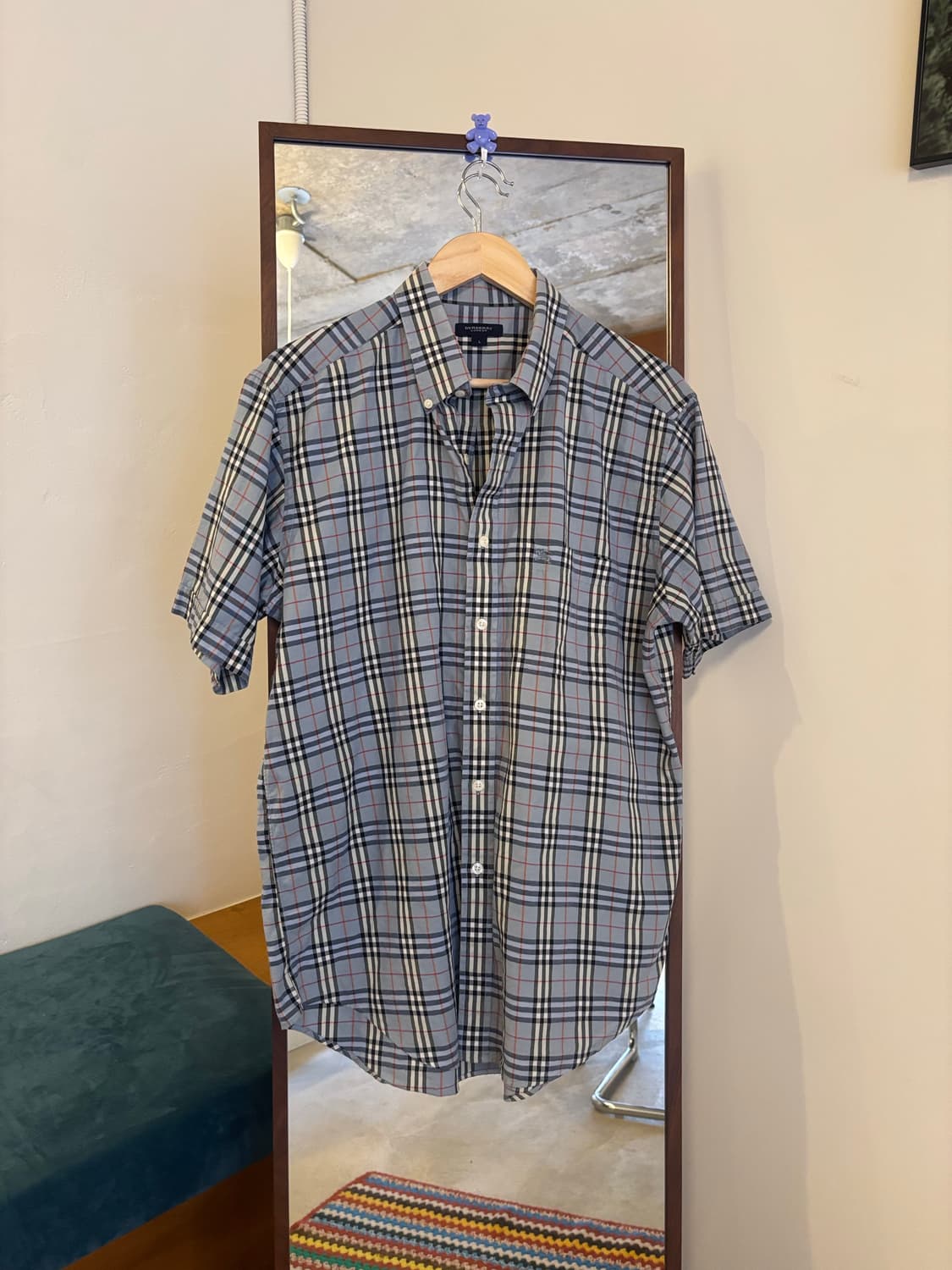 버버리 체크 반팔 셔츠 상품이미지1