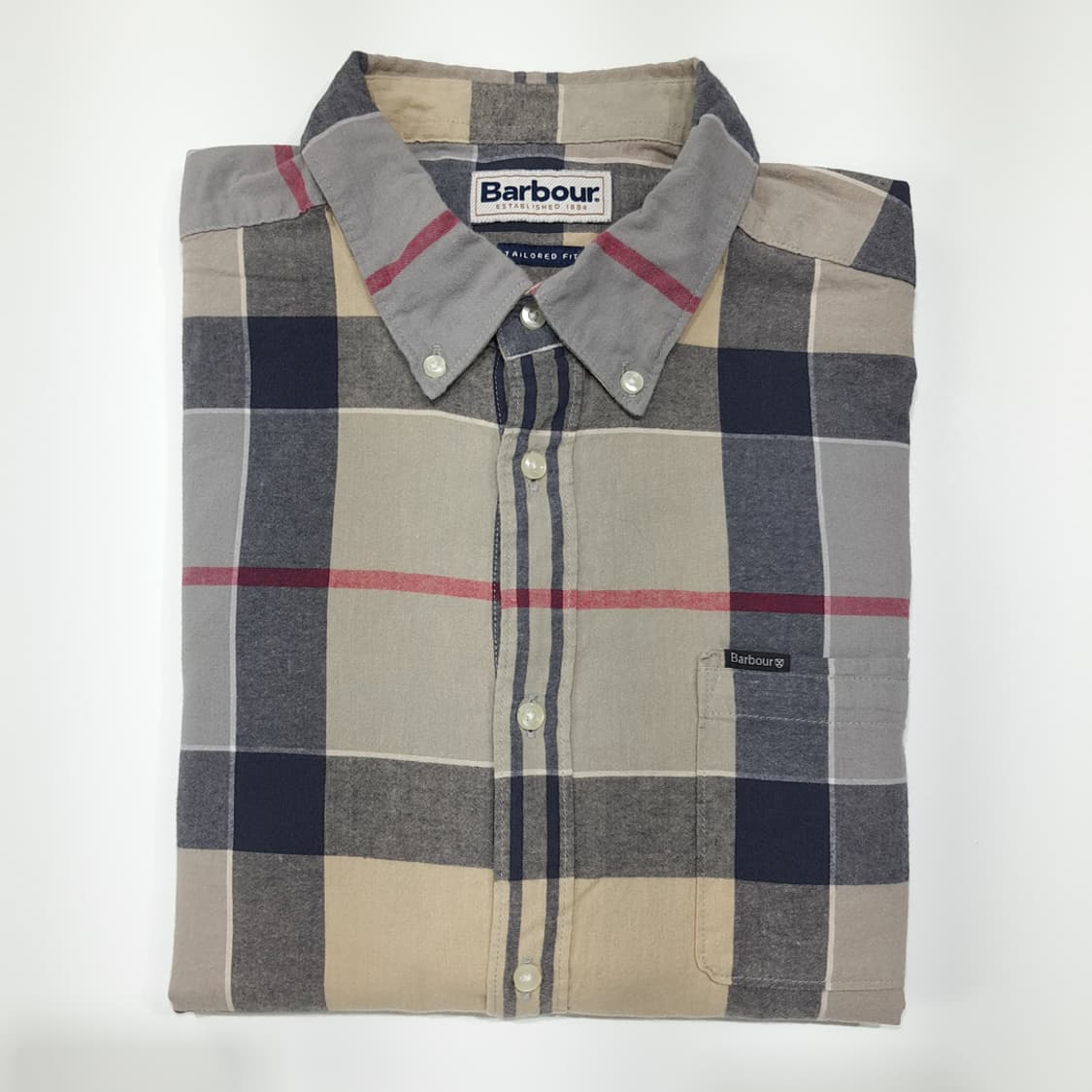 CL670 L 바버 클래식 타탄체크 버튼다운 베이지 셔츠 남방 상품이미지7