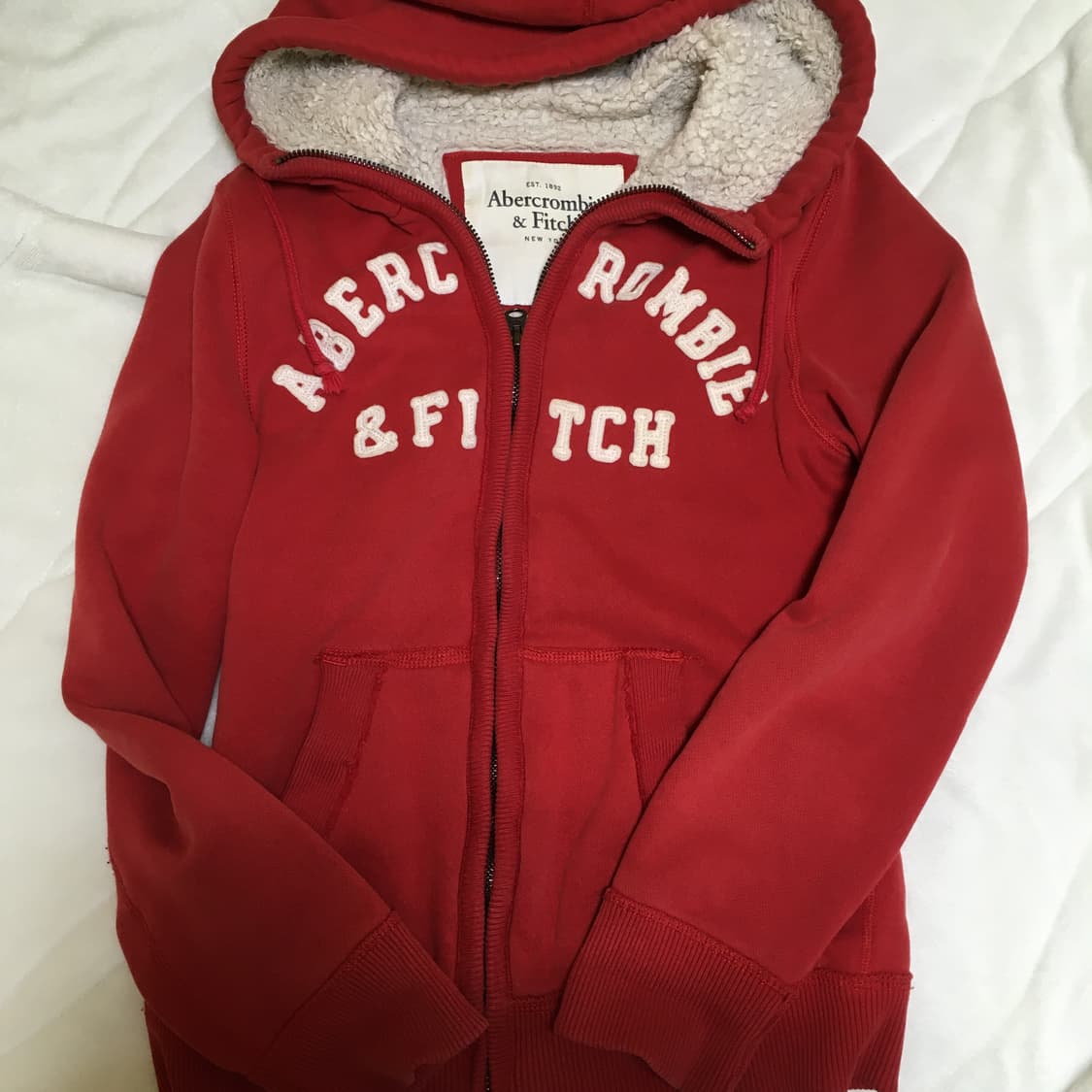 아베크롬비 양털 후드집업 레드 s 빨강 상품이미지1