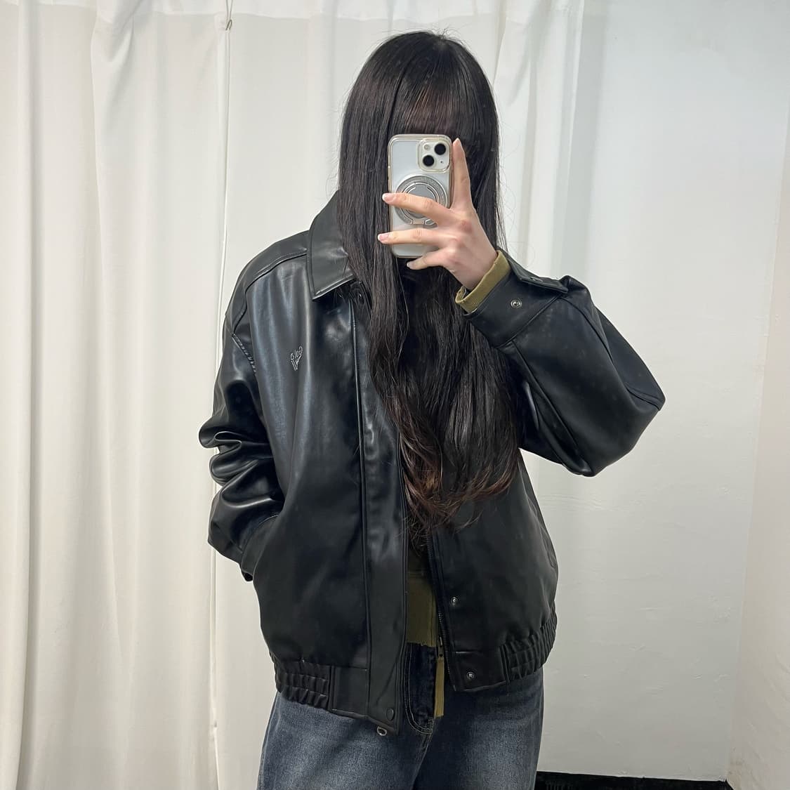 Gola Black Leather Bomber Jacket 상품이미지1