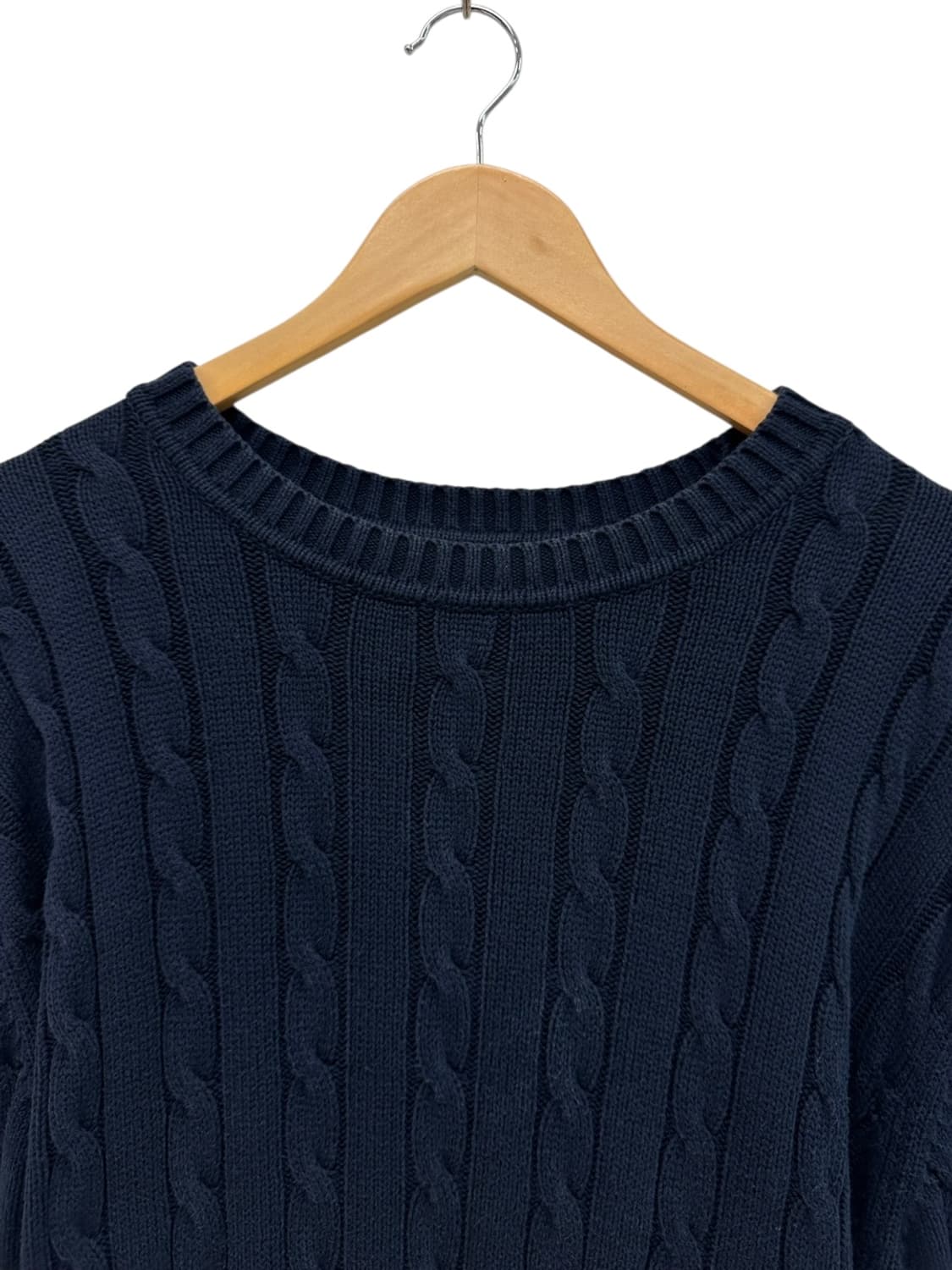 엘엘빈 케이블 꽈배기 니트 네이비 (XL~2XK) 상품이미지2