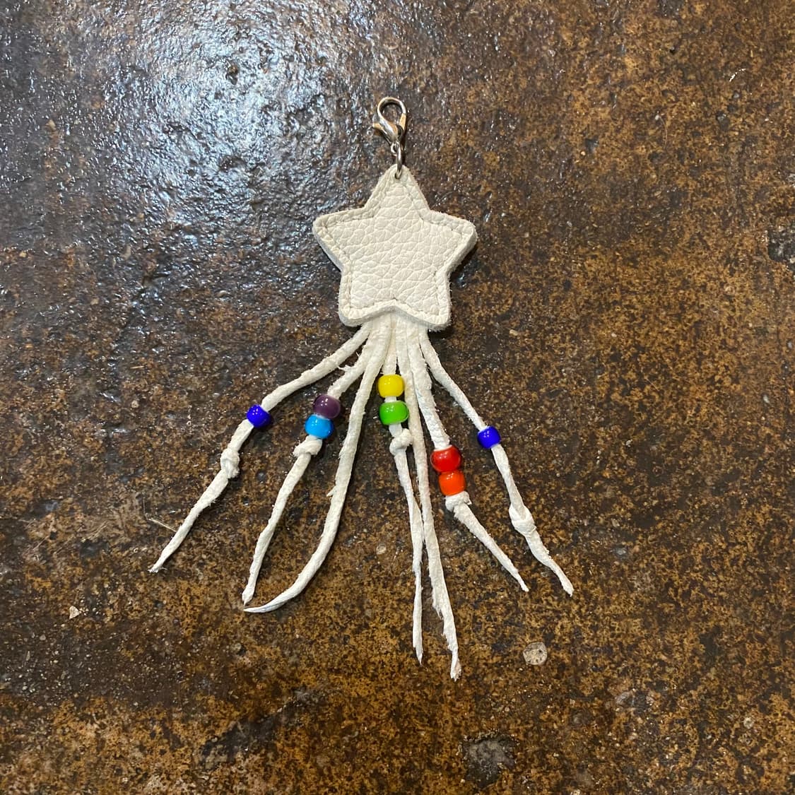 사슴가죽 비즈 별모양 키링 상품이미지2