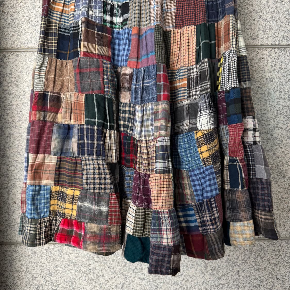 VTG THL 패치워크 데님 롱 스커트 상품이미지6