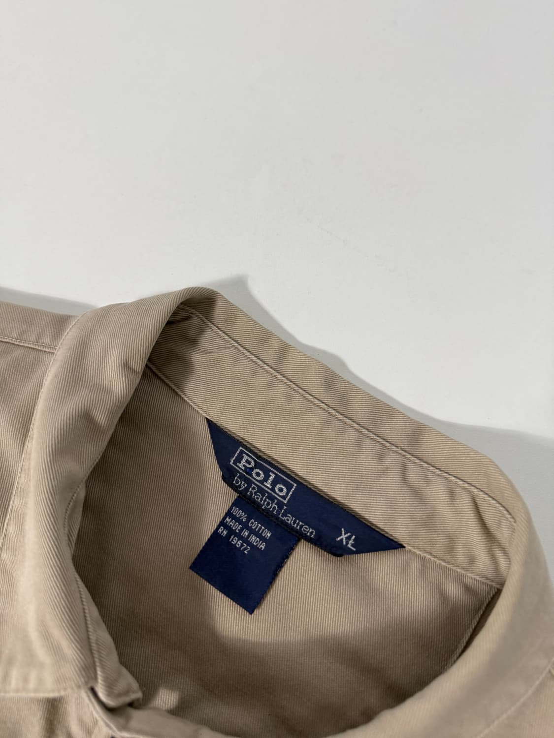 폴로 랄프로렌 90‘s 루즈핏 베이지 헤링턴 코튼 블루종 자켓 상품이미지5