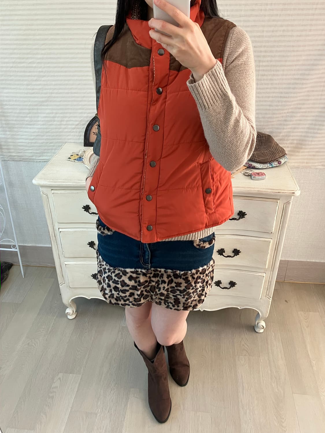 jpn vintage 브라운 노르딕 리버시블 패딩 조끼 y2k 스트릿 갸 상품이미지8