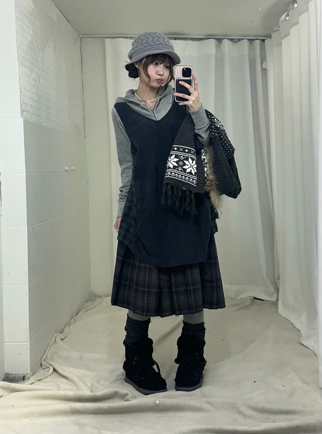 그레이 사와코 눈꽃 케이프 니혼진 코디세트 상품이미지3